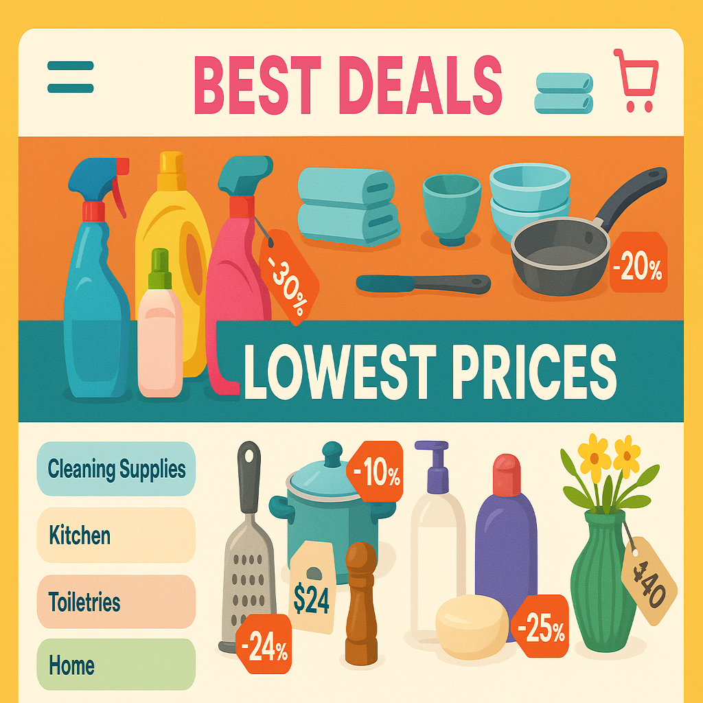 An online store where you get the cheapest deals on your daily household products